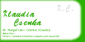 klaudia csenka business card